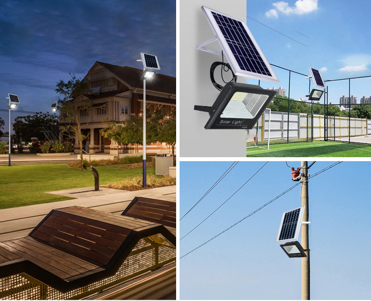 Outdoor LED Solar Flood Light Heavy Duty Slim IP65 Waterproof 45W