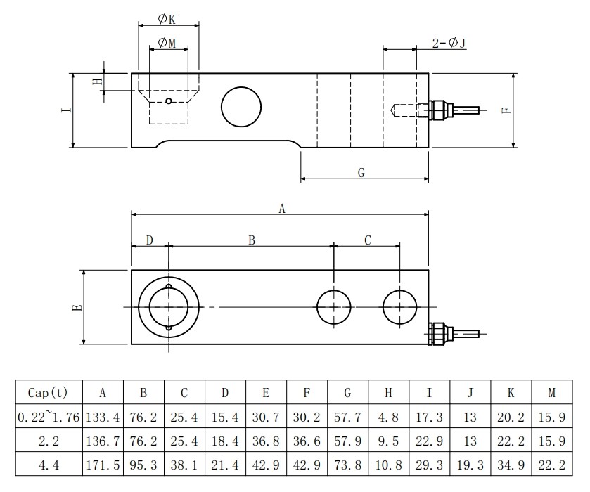 Stainless Steel 4.4t Waterproof Weighing Sensor 0.55t 1.1t Shear Beam Load Cell
