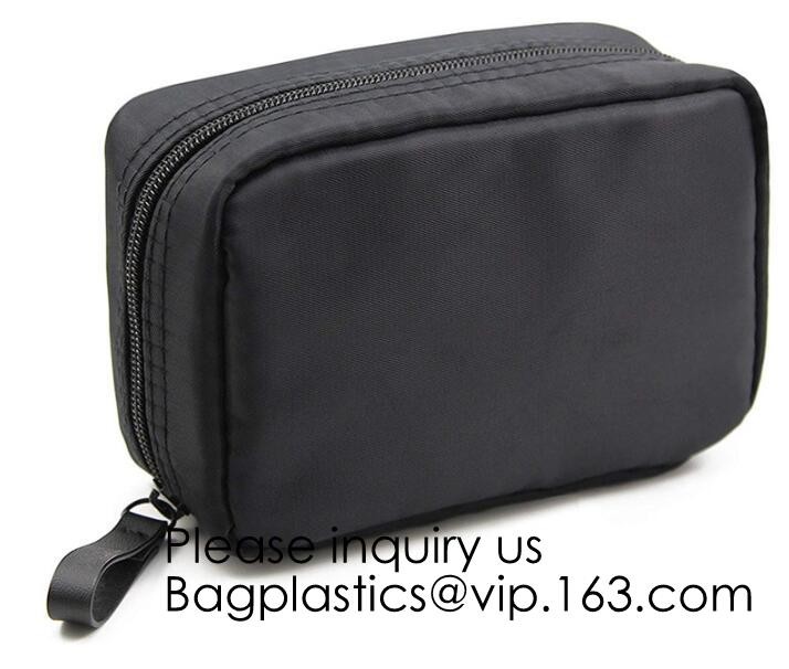 Cosmetic Toiletry Bag Mens Canvas Leather Travel Kit Wash Makeup Bag,organic cotton canvas makeup bag with zipper make-u