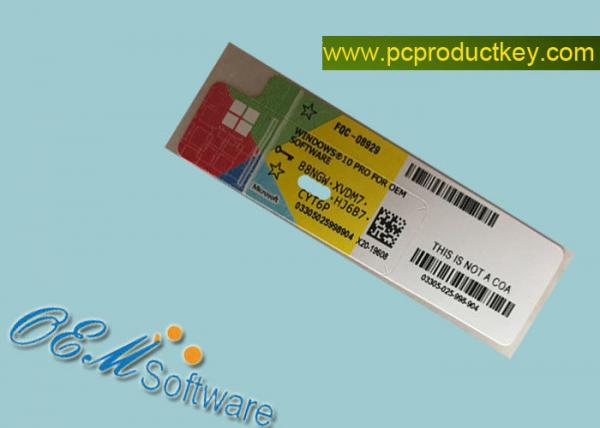 Quality FQC - 08929 Windows 10 Coa Sticker , Windows 10 Pro Activation Product Key for sale