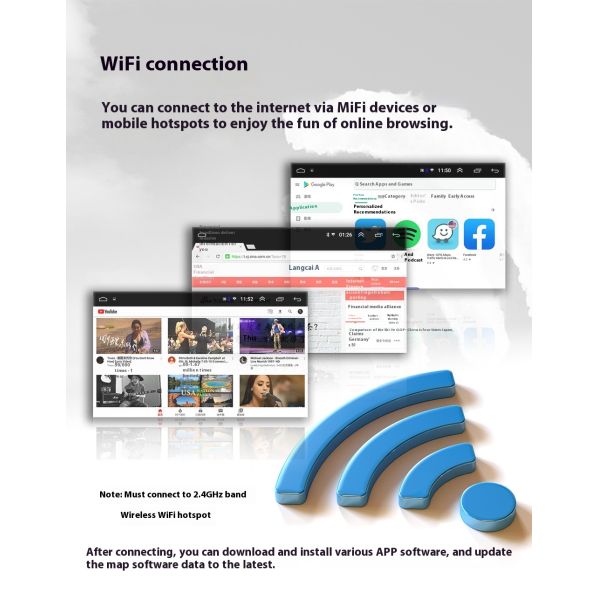 Creatall 10.1 Inch Central Control Car Android GPS Navigation Unit CarPlay for BT USB 360 Degree Rotating Screen Single Head