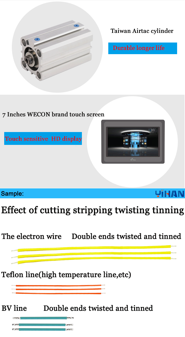Welding Terminal Mirco 160kg Double Ends Wire Cut Strip Twist Dipping Machine
