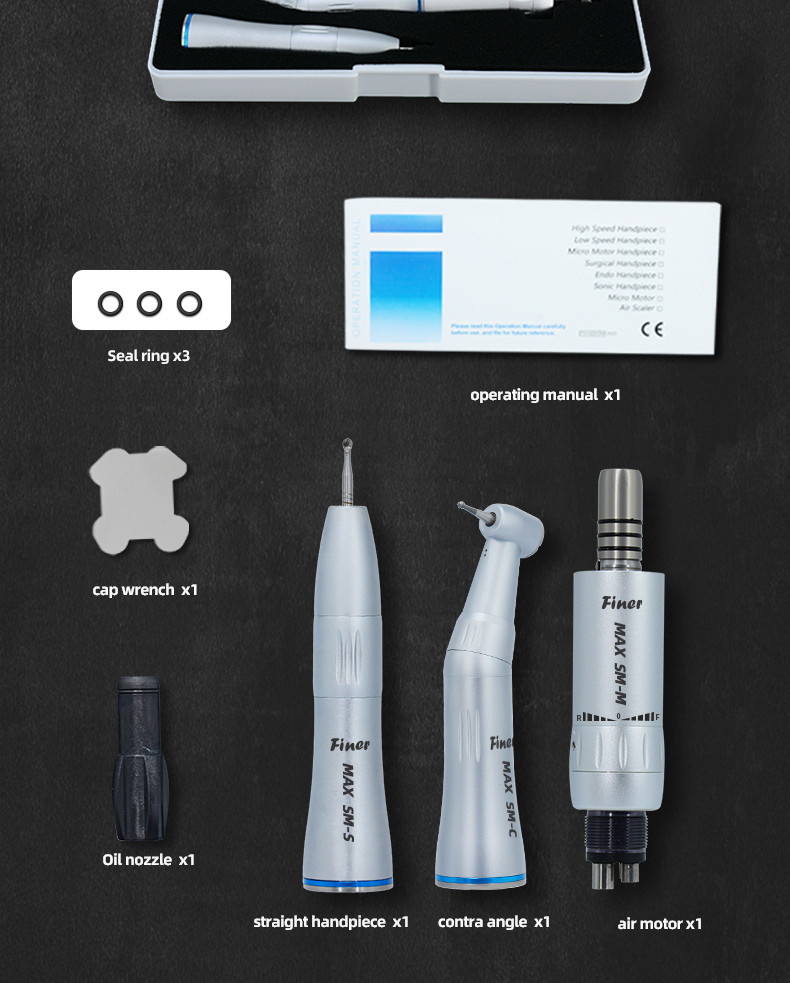 Portable Silver Dental Straight Handpiece , Multipurpose Contra Angle Hand Piece
