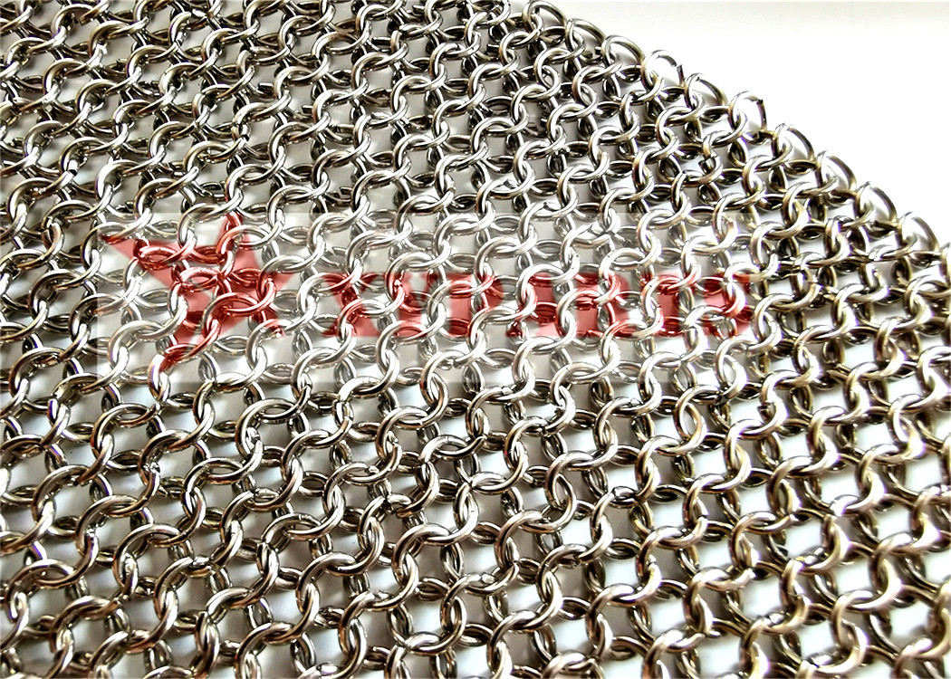 Multi Style Color Space Divider Metal Ring Mesh For Interior Decoration