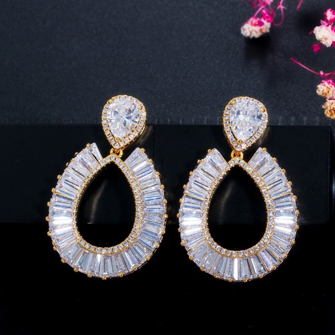 Hot Sale Small Circle Hoop Earrings For Women Waterdrop CZ Zirconia Earrings Ear Piercing Jewelry Gifts