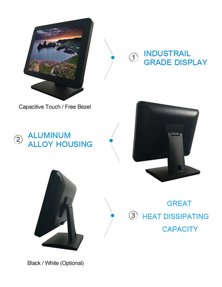 CNC Aluminium Alloy All In One Point Of Sale Systems Single Touch Screen