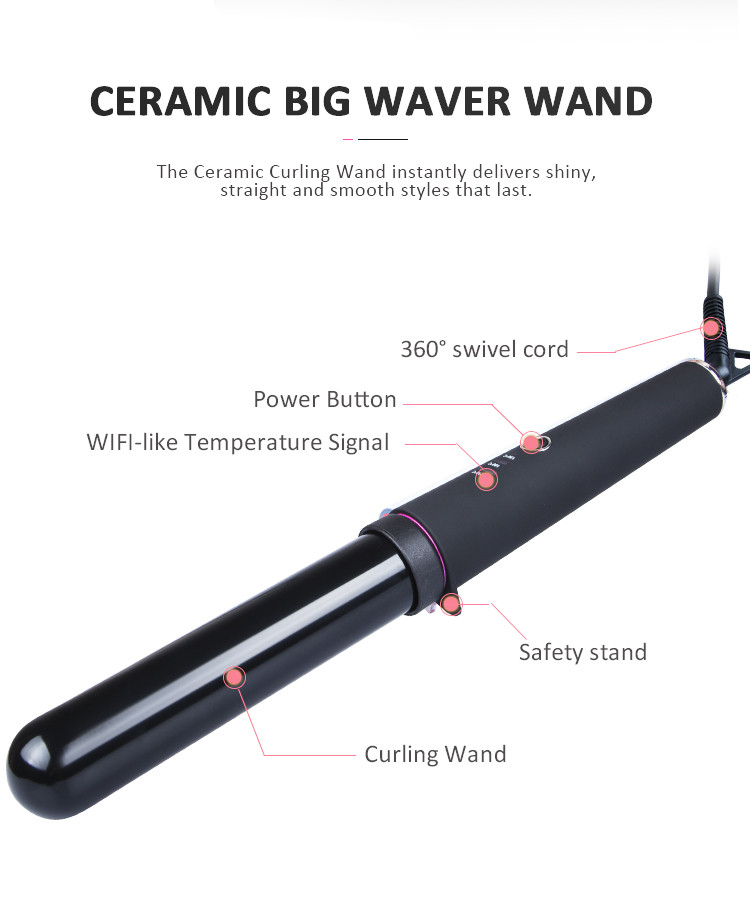 WIFI LED Rotating Barrel Curling Iron , 50W Hot Tools Wand 1 Inch
