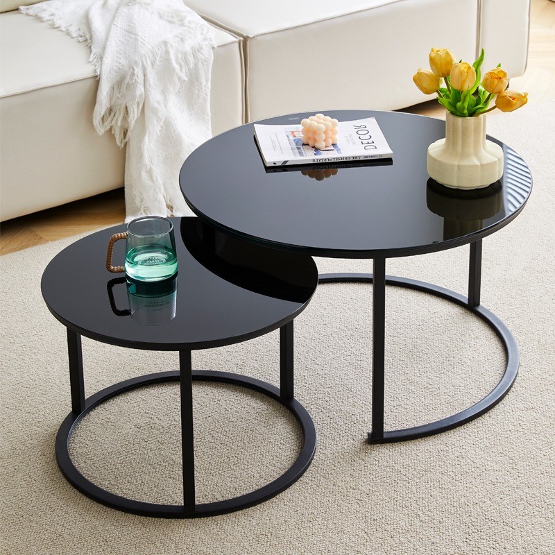 Modern Low Matt Lacquered Metal Coffee Table Set For Hotel Home Office