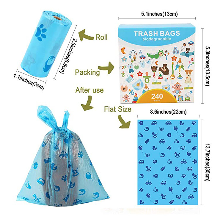 2.5''*1.1'' Biodegradable Dog Poop Bags , 2.49 Pounds Pet Trash Bags