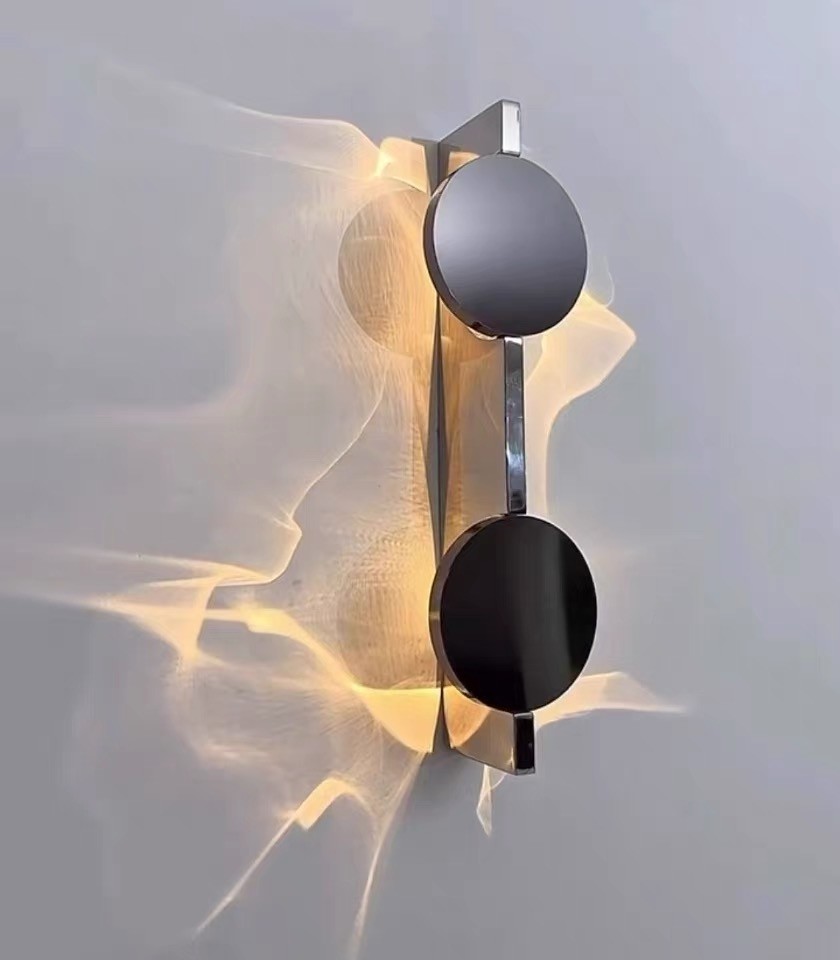 Nordic silver wall lamp modern simple bedroom bedside minimalist light wall lamp