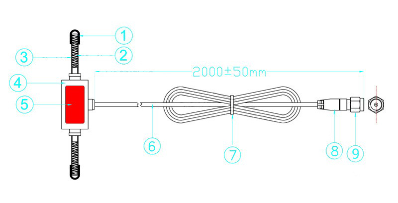 433MHz Ultra Low Frequency Antenna Aerial 3dBi With SMA Male Connector