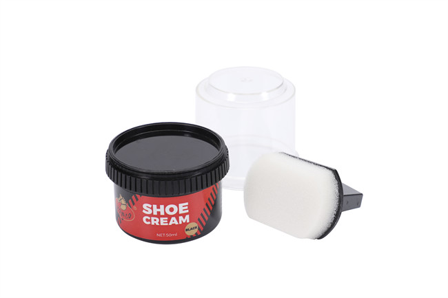 Black Shoe Polish Cream 50 Ml For Leather Products With Shoe Shine Sponge Applicator Restore Shoes Or Boots OEM