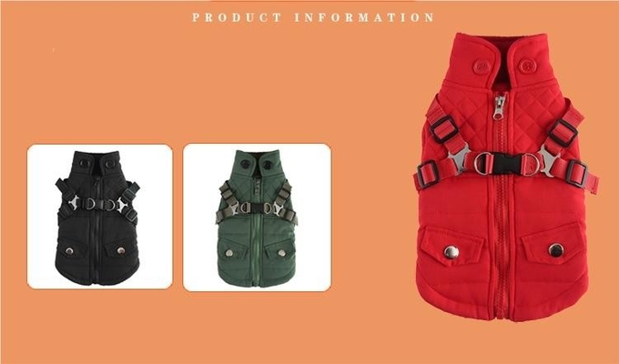 Winter Pet Jacket Dog Clothes Traction Zipper Pattern Stay Warm