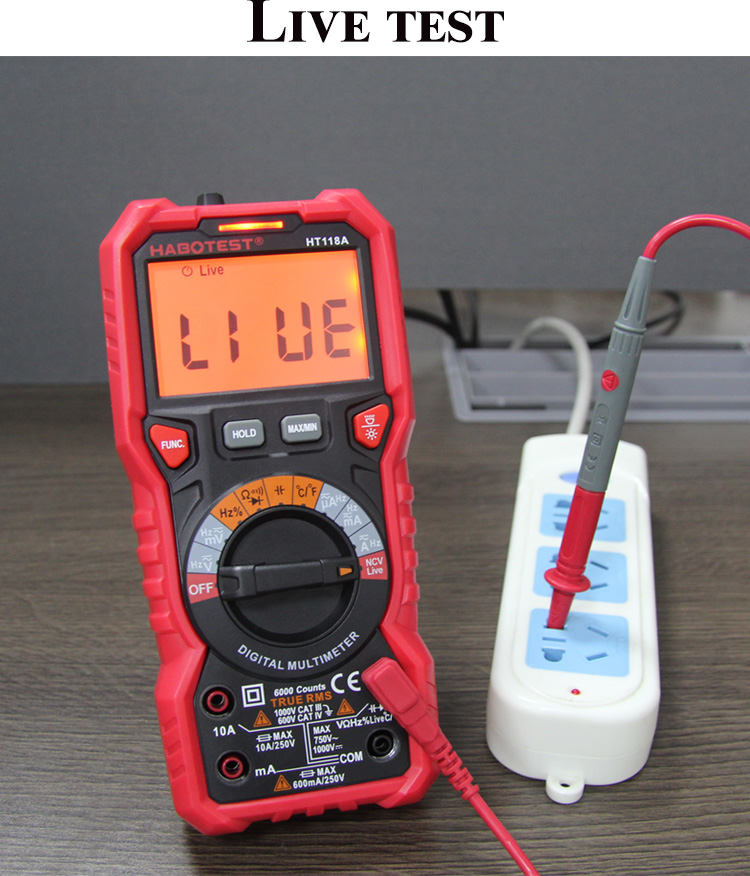 Habotest HT118A 6000 Counts True RMS LCD Smart Multimeter Tester Professional Meter for Capacitance test