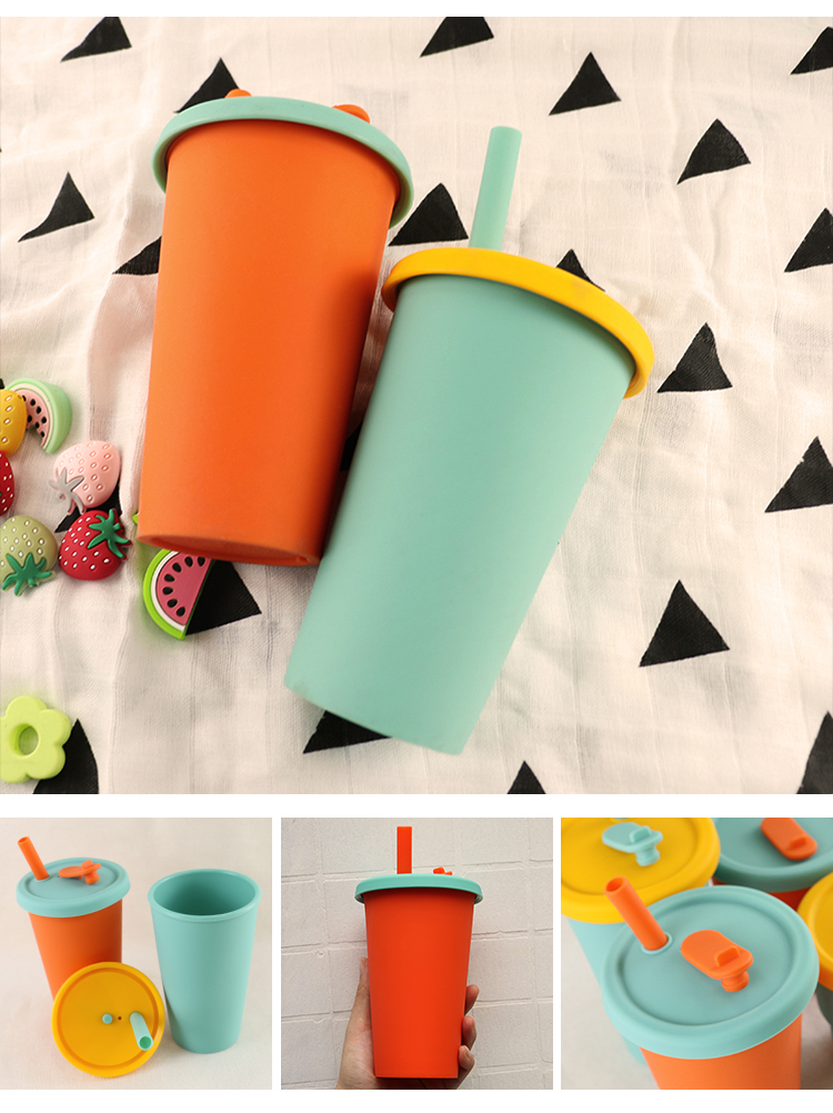 Hot Proof Portable Silicone Kids Cup For Tea Milk Juice 300ml 350ml
