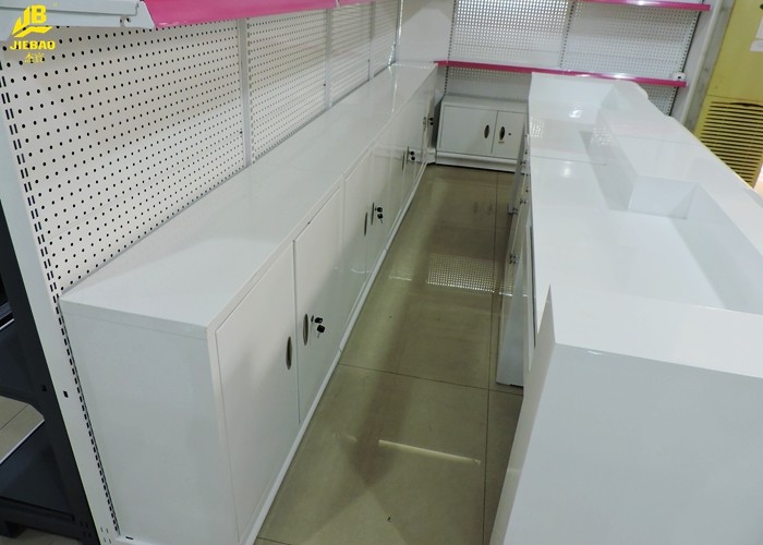 Perforated Backing Pharmacy Display Racks Optional Light Box / Cabinet