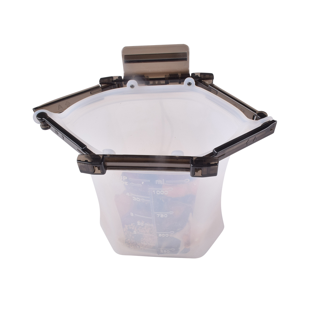 500ml 1000ml Collapsible Silicone Food Storage Bag Silicone Freezer Bags