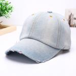 Navy Jean Cotton Sport Unisex Baseball Caps 100% Washed Cotton Metal Ring
