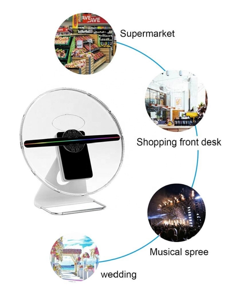Hologram Projection Screen 3D LED Advertising Air Holographic Display 30cm