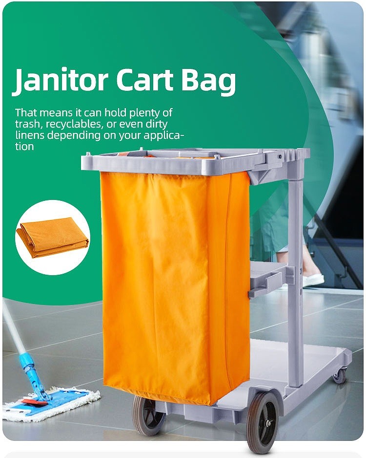 Janitorial Cart Bag Waterproof High Capacity Thickened Housekeeping Commercial Janitorial Cleaning Cart Bag