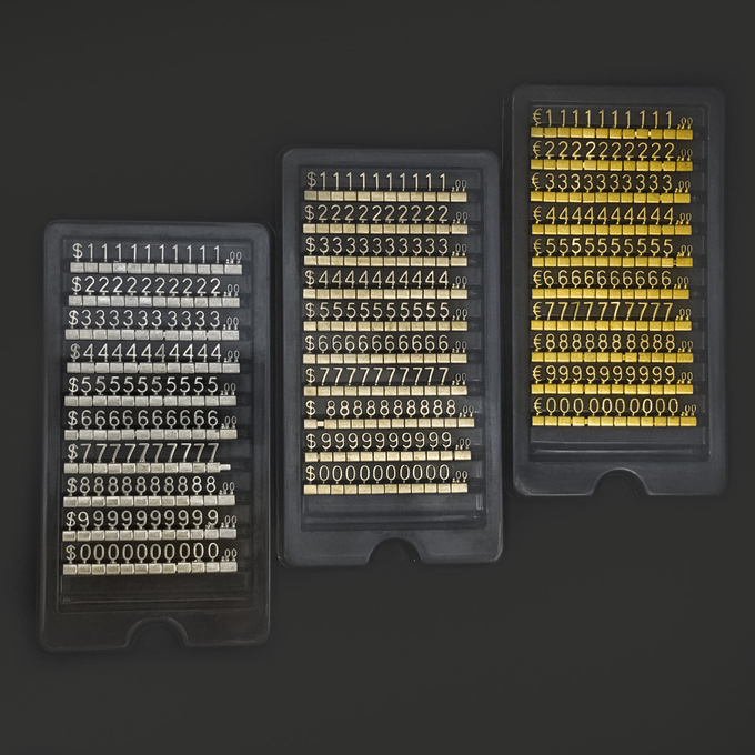 3D Metal Pricing Systems 8 mm Price Cubes Retail Price Display Tags