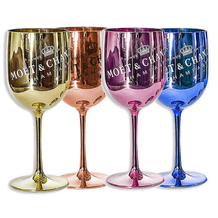 Moet Chandon Branded Wine Accessories Shatterproof Gold Acrylic Wine Goblet