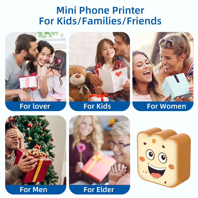 1200mA 3.7V Thermal Portable Mini Inkless Printer Sticker 203DPI