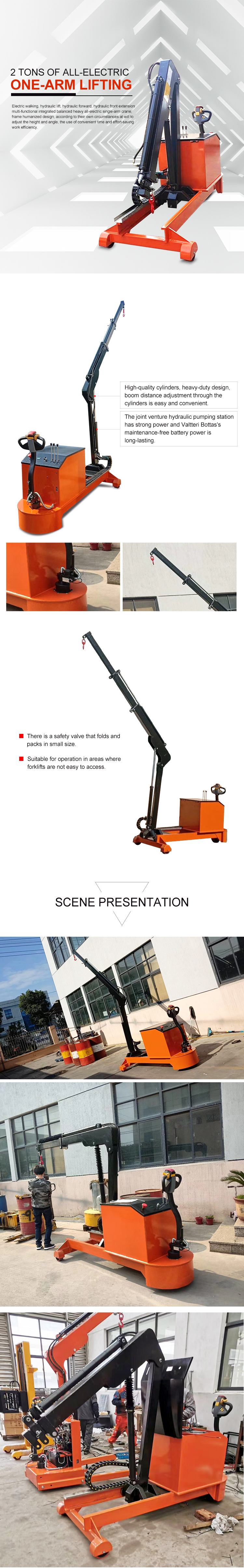YLH01 Full-electric Single Shop Crane Loading Capacity 2 Ton
