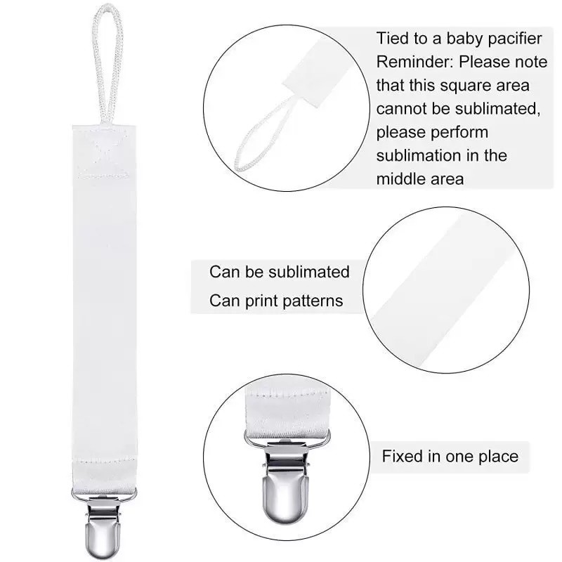 Printable Sublimation Pacifier Clip Bottle Clip For Baby Customizable