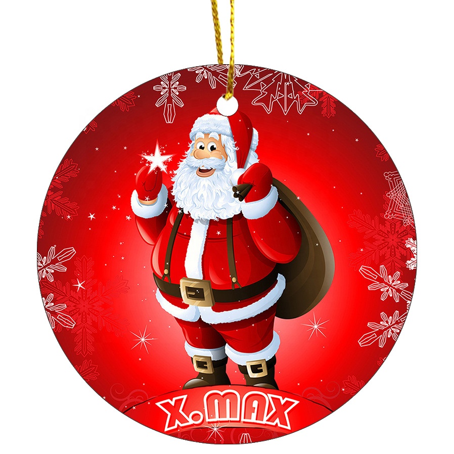 Custom Ceramic Hanging Christmas Tree Ornaments For Festival Holiday Decoration