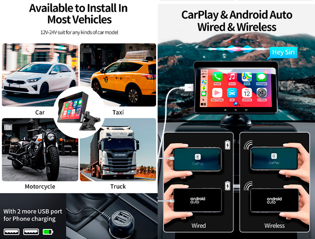 IPS Screen Wireless Apple Carplay 1024x600 High Definition Car Navigation Carplay