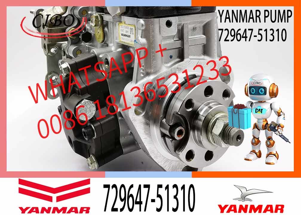 High Pressure Common Rail Fuel Injection Pump Assy For 729647-51310 For 4D88E Komatsu PC 55 Engine YAN-MAR