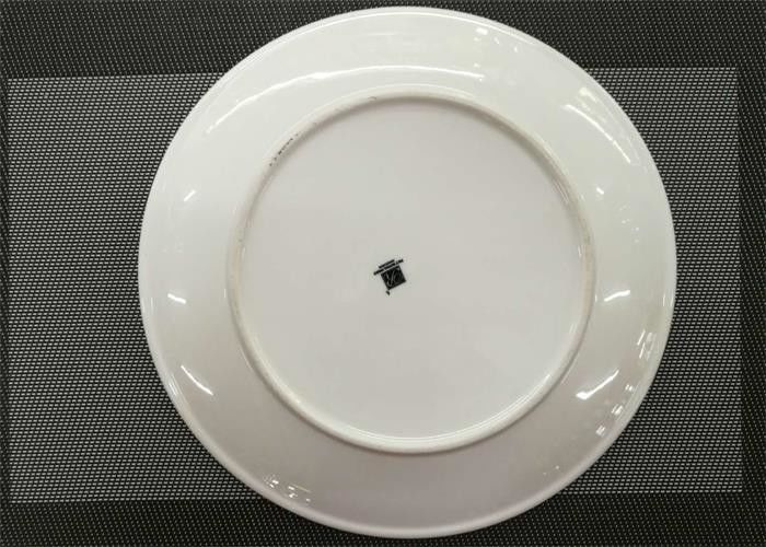 Ceramic Round Plate With Logo Porcelain Dinnerware Sets Dia. 25cm Weight 744g