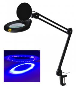 Buy cheap Ultraviolet Small Led Magnifying Desk Lamp Flexible 5 Inch 127mm Lens product