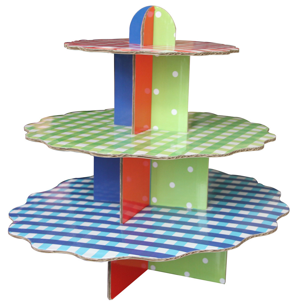 Personalised Cardboard Cake Stand Down Packing For Advertisement / Promotion