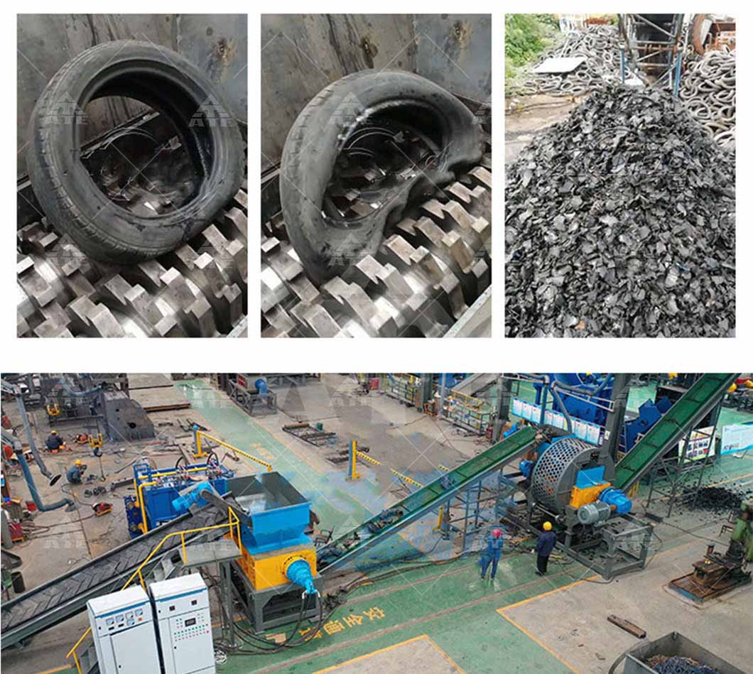 China Tire Recycling Line Machine Tyre Chips Scrap Shredder