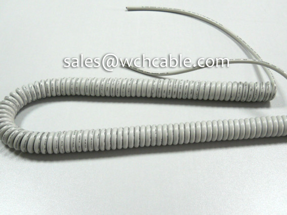 30V Low Voltage 28AWG Spiral Cable Chemical Resistant Jacket Color and UL Marking Optional