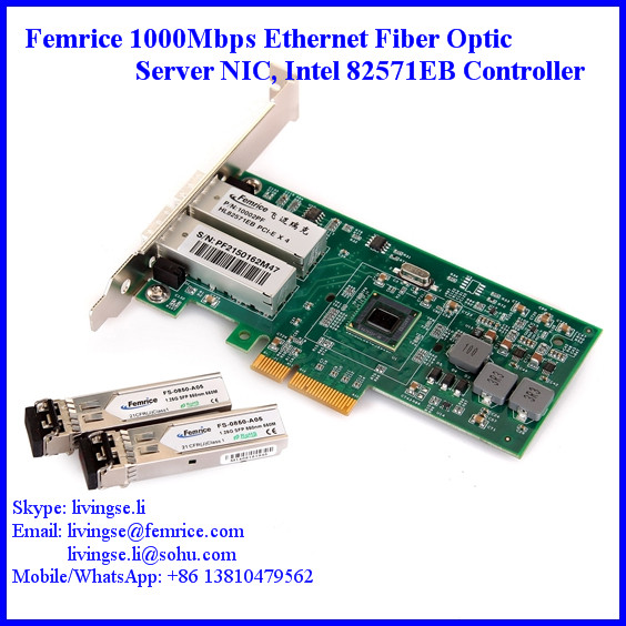 1 Gbps 2 Ports Gigabit Server Ethernet Network Card Femrice 10002PF