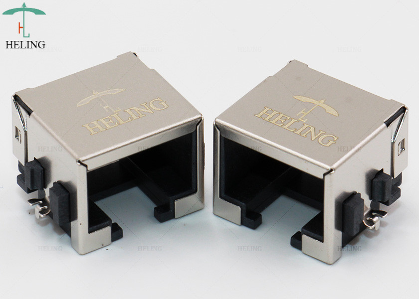 Through Hole Low Profile RJ45 , Tab Up Female Lan SMT RJ45 Waterproof Connector