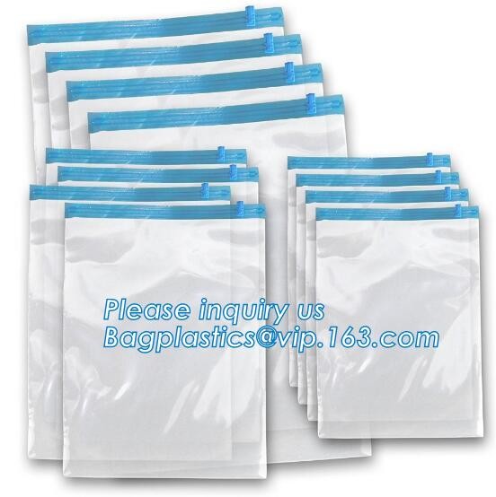 Clear Stand Up Zip Bags , Vacuum Space Bag Hanger Bedding For Home Storage Pacrite