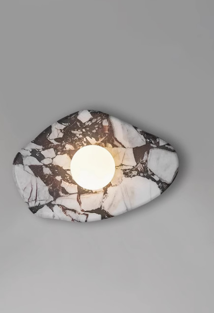Modern simple marble creative wall lamp Italian bedroom entrance staircase study stone wall lamp