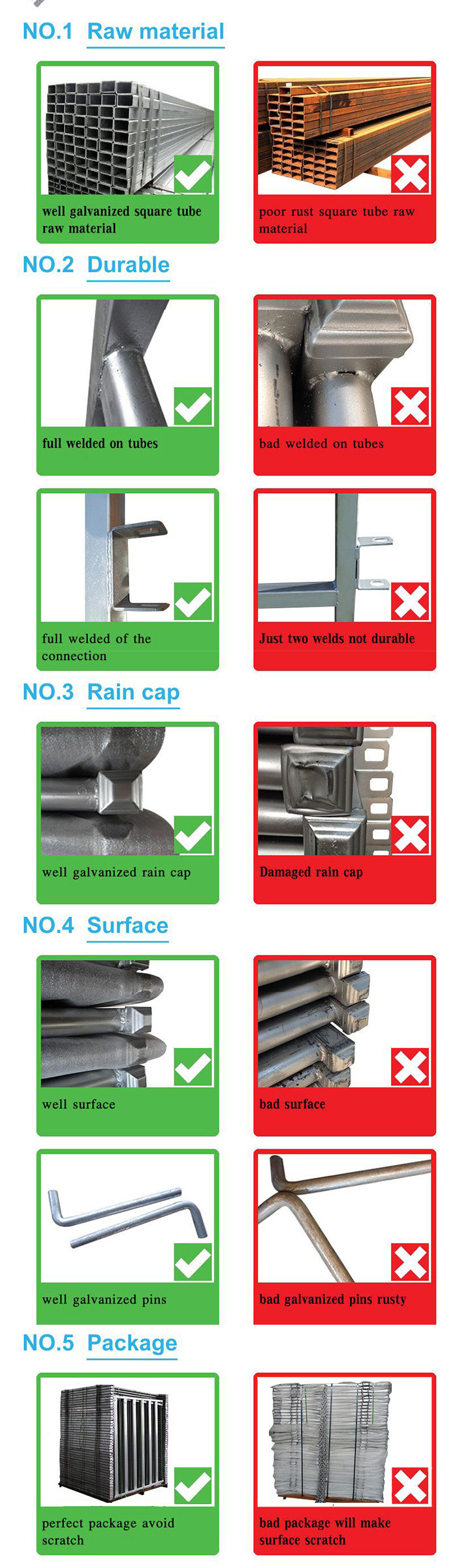 Six Bars Heavy Duty Metal Oval Rail Cattle Yard Panel for Australia