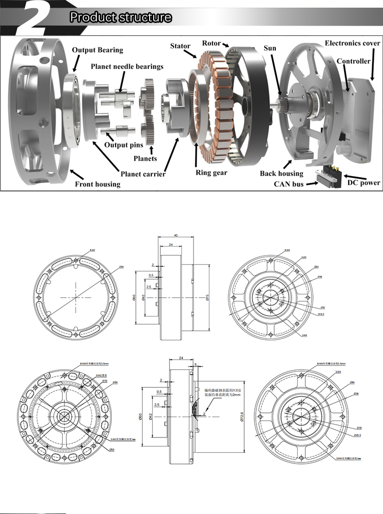 High Torque Robotic Brushless Dc Motor For Exoskeleton Robot Dog