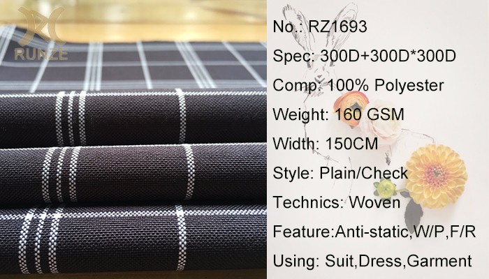 Plain Style Sustainable 300D Polyester Cationic Mixture Woven Fabric For Blazer Outer