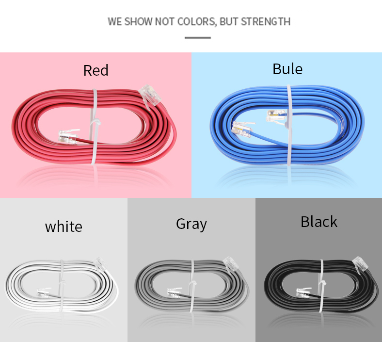 16mhz Spiral Telephone Cable Shielded RJ9 RJ11 RJ12 Coiled Telephone Line 6P6P 6P4C 4P4C 4P2C