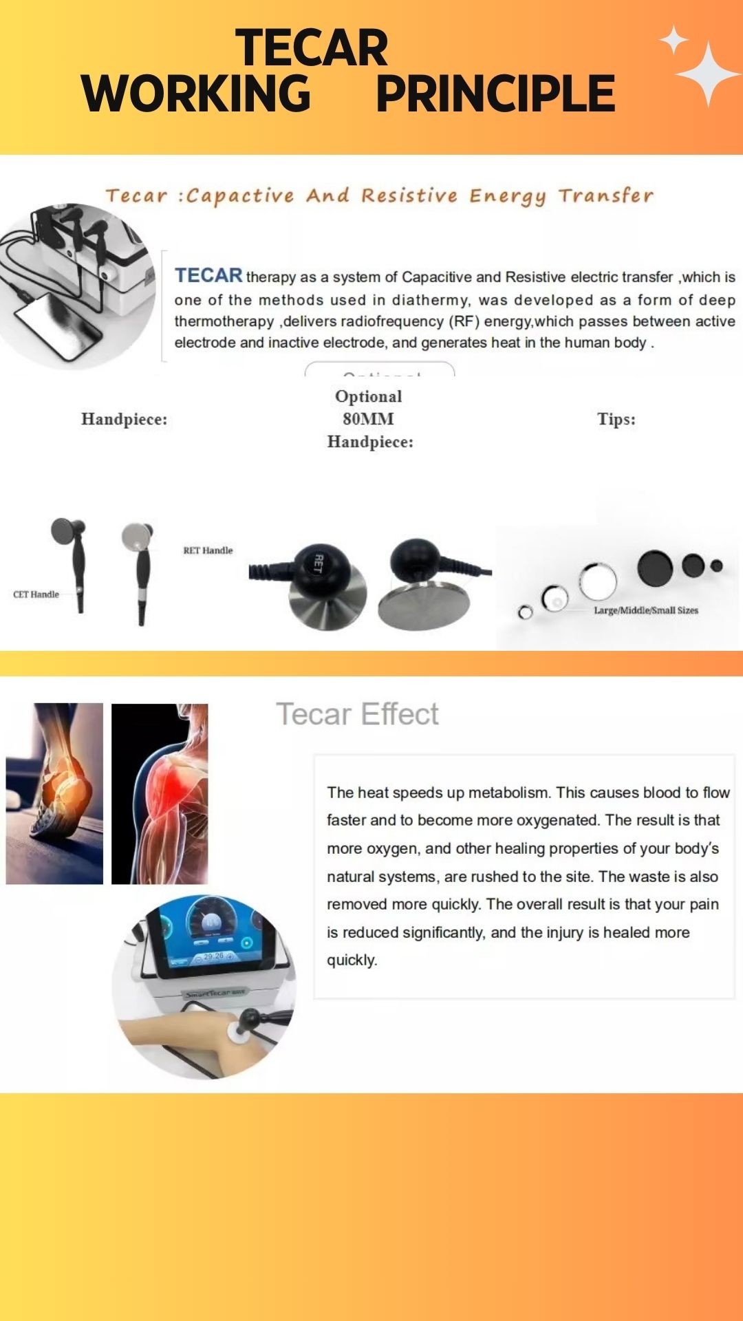 3 In 1 Portable Smart Tecar Ret Cet Pain Relief Shockwave Therapy Machine Ret Cet Rf Slimming Machine
