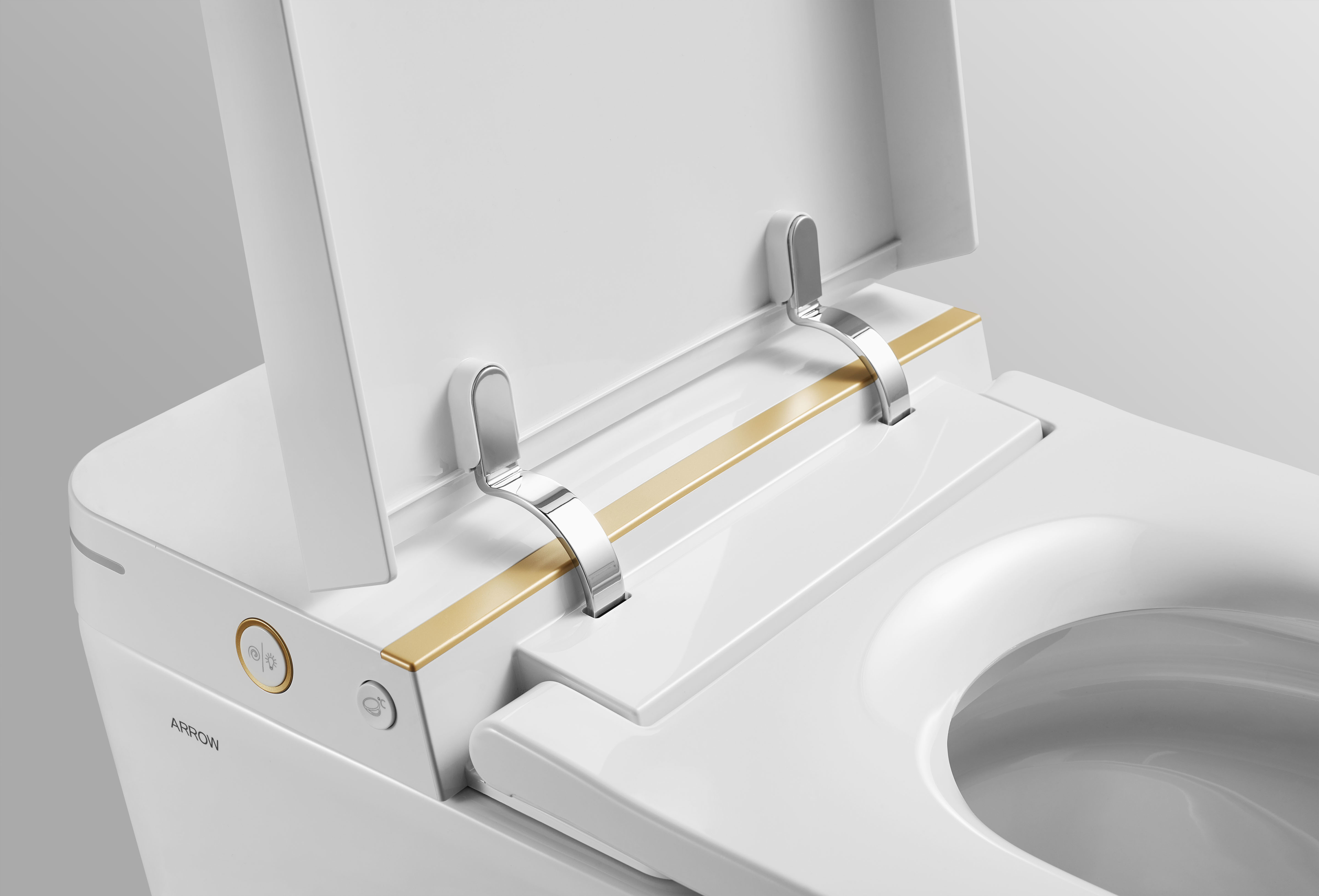 Knob Control Ceramic Modern Smart Toilet , Siphonic jet Intelligent Toilet Bowl