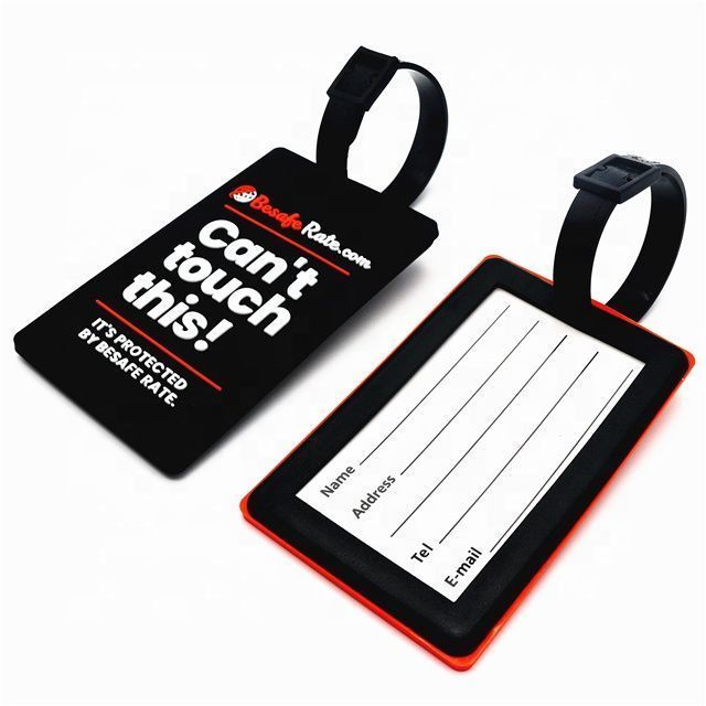 Colorful Flexible Soft PVC Rubber Travel Luggage Tags for Baggage Bags Suitcases Backpacks With Custom Logo