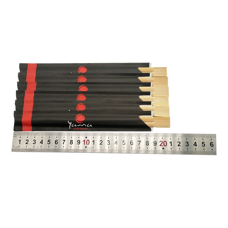 Chinese Twins Disposable Bamboo Chopsticks Custom Printed Logo 21cm With Sleeve