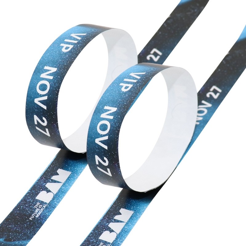 Cheap Waterproof Sweat Resistant Tyvek Event Wristbands Scan Barcode Logo Number Variety Of Colors Paper Event Bracelet
